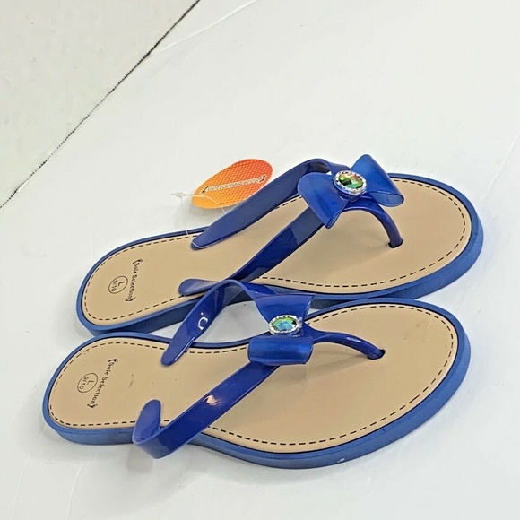 Sole Selection Womens Sz L 9 10 New Blue flip flop - Picture 4 of 7